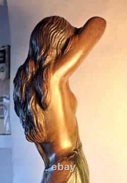 Unique Art Nouveau Lady Dancer Ornament In Cold Cast Resin Bronze 21 Statue