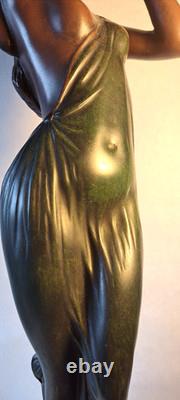 Unique Art Nouveau Lady Dancer Ornament In Cold Cast Resin Bronze 21 Statue