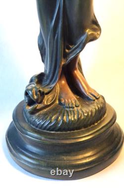 Unique Art Nouveau Lady Dancer Ornament In Cold Cast Resin Bronze 21 Statue