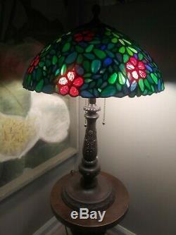 Unique Handel Art Nouveau Leaded Slag Glass Lamp Tiffany Studios Era