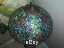 Unique Handel Art Nouveau Leaded Slag Glass Lamp Tiffany Studios Era