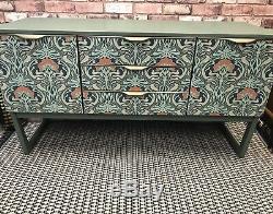 Upcycled Vintage Retro Art Nouveau Style Decopaged Sideboard