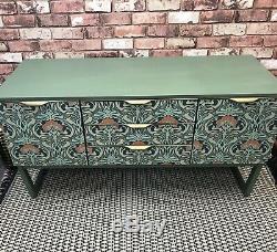 Upcycled Vintage Retro Art Nouveau Style Decopaged Sideboard