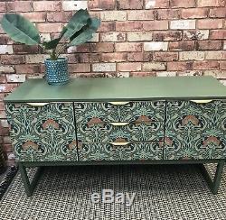 Upcycled Vintage Retro Art Nouveau Style Decopaged Sideboard