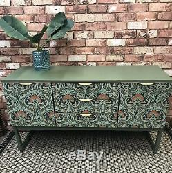 Upcycled Vintage Retro Art Nouveau Style Decopaged Sideboard