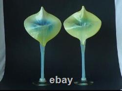 Uranium Vaseline Glass Jack In The Pulpit Vases