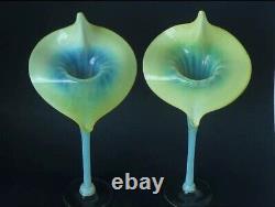 Uranium Vaseline Glass Jack In The Pulpit Vases