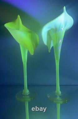 Uranium Vaseline Glass Jack In The Pulpit Vases