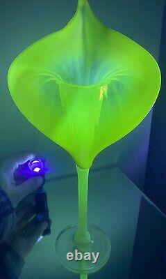 Uranium Vaseline Glass Jack In The Pulpit Vases