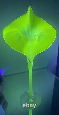 Uranium Vaseline Glass Jack In The Pulpit Vases