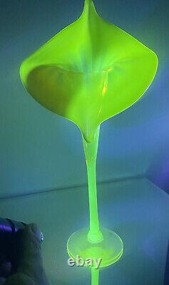 Uranium Vaseline Glass Jack In The Pulpit Vases