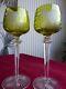 Very Rare Pair Art Nouveau Period Baccarat Crystal Rhine Hock Wine Glasses Woman