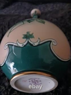 VERY RARE Stunning Green on Cream Hadley Worcester Faience Art Nouveau Vase 1900