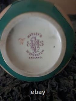 VERY RARE Stunning Green on Cream Hadley Worcester Faience Art Nouveau Vase 1900