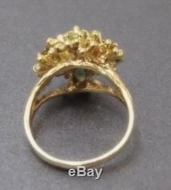 VINTAGE Art Nouveau GREEN SAPPHIRE 9ct Yellow Gold Ring Val $1,425