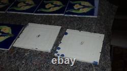 VINTAGE STUNNING RAISED ART NOUVEAU FIREPLACE TILES Two Sets Of Five Tiles