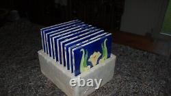 VINTAGE STUNNING RAISED ART NOUVEAU FIREPLACE TILES Two Sets Of Five Tiles