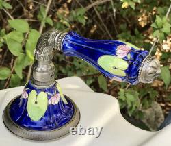 VINTAGE Sherle Wagner Porcelain Water Lilies Pedestal Sink & MATCHING Faucets, +