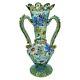 Vtg Spanish Moser Blown Glass 13 Amphora Vase Boho Enameled Gold Rigaree Signed