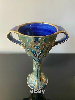 V. Rare William Moorcroft Gilded Florian Art Nouveau Chalice c1903-08