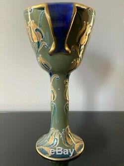 V. Rare William Moorcroft Gilded Florian Art Nouveau Chalice c1903-08