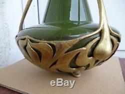 Vase in OSIRIS gilt metal mount by WALTER SCHERF, 1900, VERY RARE-bargain