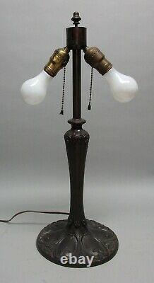 Very Fine Signed EMPIRE LAMP CO. Antique Green Slag Glass Lamp c. 1915