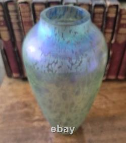 Very Rare Loetz Papillon Iridescent Glass Vase Art Nouveau Bohemian 20cm tall