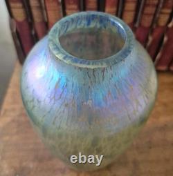 Very Rare Loetz Papillon Iridescent Glass Vase Art Nouveau Bohemian 20cm tall