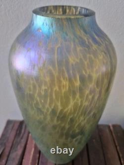 Very Rare Loetz Papillon Iridescent Glass Vase Art Nouveau Bohemian 20cm tall