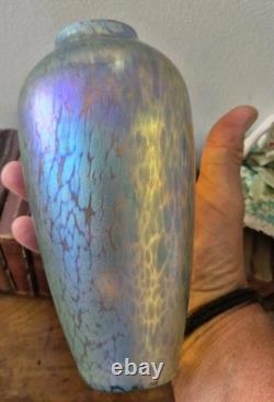 Very Rare Loetz Papillon Iridescent Glass Vase Art Nouveau Bohemian 20cm tall