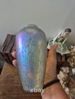 Very Rare Loetz Papillon Iridescent Glass Vase Art Nouveau Bohemian 20cm tall