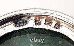 Very rare Green glass & sterling silver Edwardian cigar oil table lighter 1903