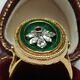 Victorian Green Enameled 750(18k) Yg Genuine Ruby & Diamonds, 9.7gr, Late 1880s