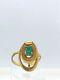 Vintage 18k Yellow Gold Art Nouveau Columbian Green Emerald Ring