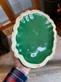 Vintage Art Deco/Nouveau McCoy/Haeger Knockoff Green Pottery/Ceramic Vase 16