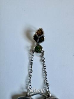Vintage Art Nouveau Arts & Crafts Sterling Silver Enamel Lavaliere Pendant