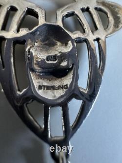 Vintage Art Nouveau Arts & Crafts Sterling Silver Enamel Lavaliere Pendant