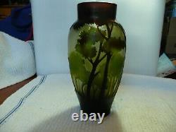Vintage Art Nouveau Cameo Glass Forest Landscape Vase