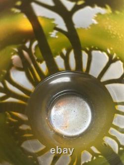 Vintage Art Nouveau Cameo Glass Forest Landscape Vase