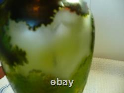 Vintage Art Nouveau Cameo Glass Forest Landscape Vase