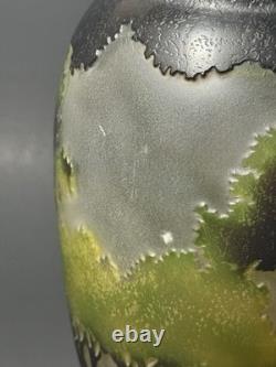 Vintage Art Nouveau Cameo Glass Forest Landscape Vase