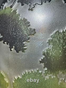 Vintage Art Nouveau Cameo Glass Forest Landscape Vase