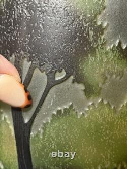 Vintage Art Nouveau Cameo Glass Forest Landscape Vase