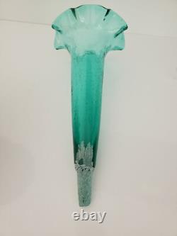 Vintage Art Nouveau Fairy & Angel Figural Metal Epergne Centerpiece Green Glass