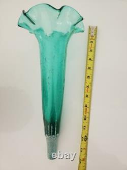 Vintage Art Nouveau Fairy & Angel Figural Metal Epergne Centerpiece Green Glass