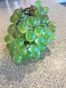 Vintage Art Nouveau Murano  Green Glass Grape Cluster Uranium Chandelier