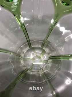 Vintage Art Nouveau Stuart & Sons Green Peacock Eye & Trailed Glass Bowl C. 1905