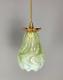 Vintage Art Nouveau Vaseline Glass Pendant Ceiling Light (23125)