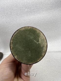 Vintage Art Nouveau William Aitken 1905 Sterling Silver Green Art Glass Vase Set